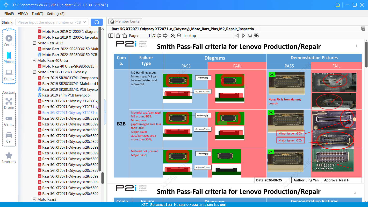 Motorola Razr 5G XT2071 Odyssey XT2071-x_(Odyssey)_Moto_Razr_Plus_M2_Repair_Inspection